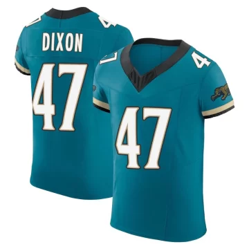 Men's Jacksonville Jaguars ＃47 De'Shaan Dixon Teal Elite Prowler Throwback Vapor F.U.S.E. Jersey