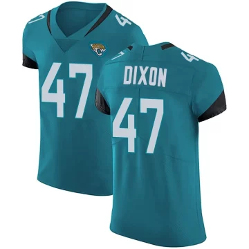 Men's Jacksonville Jaguars ＃47 De'Shaan Dixon Teal Elite Vapor Untouchable Alternate Jersey