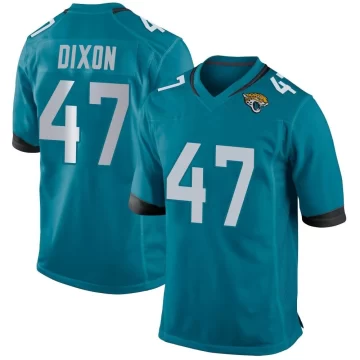 Men's Jacksonville Jaguars ＃47 De'Shaan Dixon Teal Game Jersey