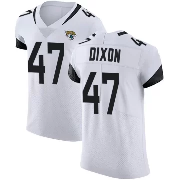 Men's Jacksonville Jaguars ＃47 De'Shaan Dixon White Elite Vapor Untouchable Road Jersey