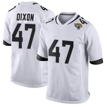 Men's Jacksonville Jaguars ＃47 De'Shaan Dixon White Game Jersey