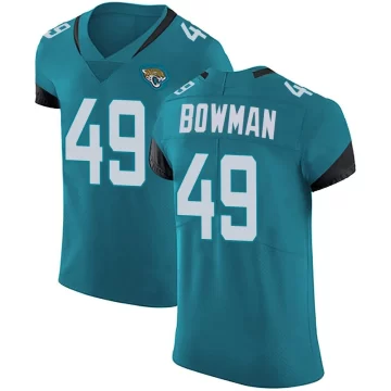 Men's Jacksonville Jaguars ＃49 Shawn Bowman Teal Elite Vapor Untouchable Alternate Jersey