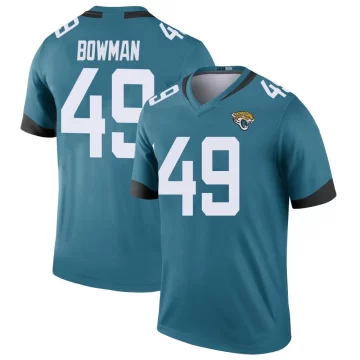 Men's Jacksonville Jaguars ＃49 Shawn Bowman Teal Legend Color Rush Jersey