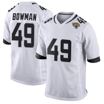 Men's Jacksonville Jaguars ＃49 Shawn Bowman White Game Jersey
