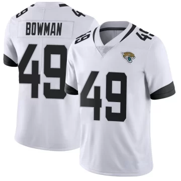 Men's Jacksonville Jaguars ＃49 Shawn Bowman White Limited Vapor Untouchable Jersey