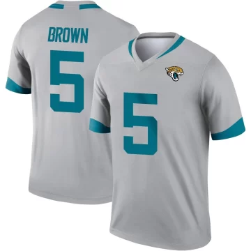 Men's Jacksonville Jaguars ＃5 Dyami Brown Legend Silver Inverted Jersey
