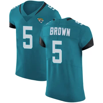 Men's Jacksonville Jaguars ＃5 Dyami Brown Teal Elite Vapor Untouchable Alternate Jersey