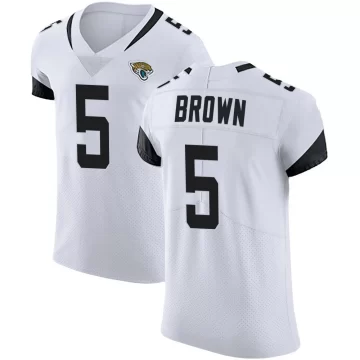 Men's Jacksonville Jaguars ＃5 Dyami Brown White Elite Vapor Untouchable Road Jersey