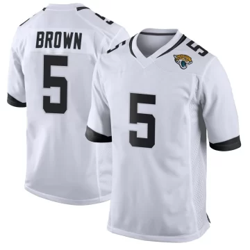 Men's Jacksonville Jaguars ＃5 Dyami Brown White Game Jersey