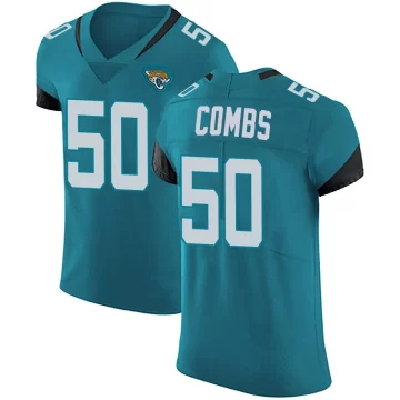 Men's Jacksonville Jaguars ＃50 Branson Combs Teal Elite Vapor Untouchable Alternate Jersey