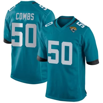 Men's Jacksonville Jaguars ＃50 Branson Combs Teal Game Jersey