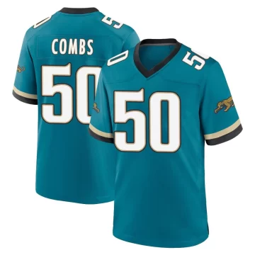 Men's Jacksonville Jaguars ＃50 Branson Combs Teal Game Prowler Throwback Jersey