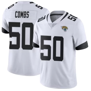 Men's Jacksonville Jaguars ＃50 Branson Combs White Limited Vapor Untouchable Jersey