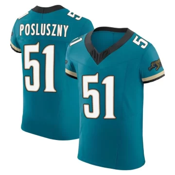 Men's Jacksonville Jaguars ＃51 Paul Posluszny Teal Elite Prowler Throwback Vapor F.U.S.E. Jersey