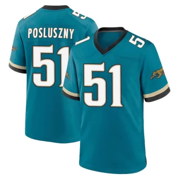 Men's Jacksonville Jaguars ＃51 Paul Posluszny Teal Game Prowler Throwback Jersey