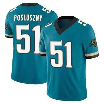 Men's Jacksonville Jaguars ＃51 Paul Posluszny Teal Limited Prowler Throwback Vapor F.U.S.E. Jersey