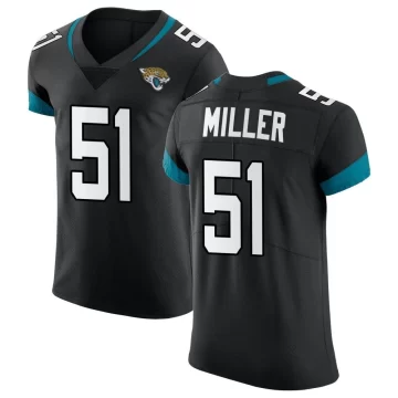 Men's Jacksonville Jaguars ＃51 Ventrell Miller Black Elite Vapor Untouchable Jersey