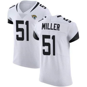 Men's Jacksonville Jaguars ＃51 Ventrell Miller White Elite Vapor Untouchable Road Jersey