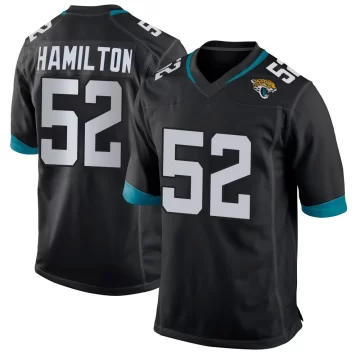 Men's Jacksonville Jaguars ＃52 DaVon Hamilton Black Game Jersey