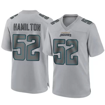 Men's Jacksonville Jaguars ＃52 DaVon Hamilton Gray Game Atmosphere Fashion Jersey