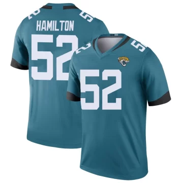 Men's Jacksonville Jaguars ＃52 DaVon Hamilton Teal Legend Color Rush Jersey