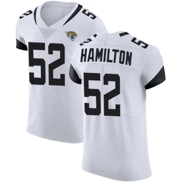 Men's Jacksonville Jaguars ＃52 DaVon Hamilton White Elite Vapor Untouchable Road Jersey