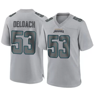 Men's Jacksonville Jaguars ＃53 Kalen DeLoach Gray Game Atmosphere Fashion Jersey