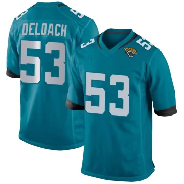 Men's Jacksonville Jaguars ＃53 Kalen DeLoach Teal Game Jersey