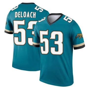 Men's Jacksonville Jaguars ＃53 Kalen DeLoach Teal Legend Prowler Throwback Jersey