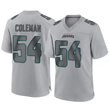 Men's Jacksonville Jaguars ＃54 DJ Coleman Gray Game Atmosphere Fashion Jersey