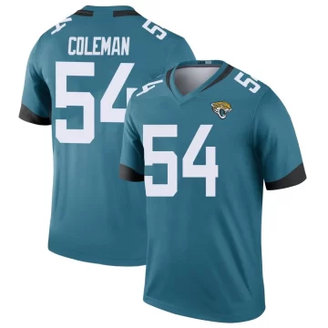 Men's Jacksonville Jaguars ＃54 DJ Coleman Teal Legend Color Rush Jersey