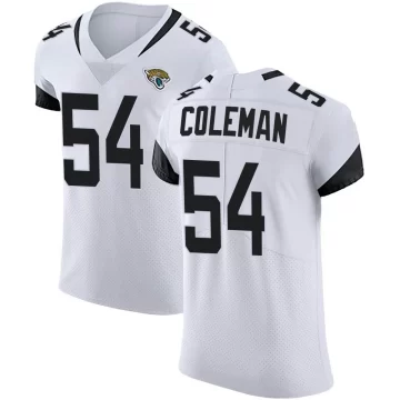 Men's Jacksonville Jaguars ＃54 DJ Coleman White Elite Vapor Untouchable Road Jersey