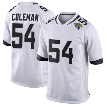 Men's Jacksonville Jaguars ＃54 DJ Coleman White Game Jersey
