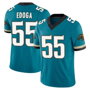 Men's Jacksonville Jaguars ＃55 Chuma Edoga Teal Limited Prowler Throwback Vapor F.U.S.E. Jersey