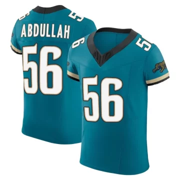Men's Jacksonville Jaguars ＃56 Yasir Abdullah Teal Elite Prowler Throwback Vapor F.U.S.E. Jersey