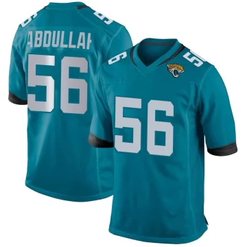 Men's Jacksonville Jaguars ＃56 Yasir Abdullah Teal Game Jersey