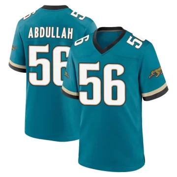 Men's Jacksonville Jaguars ＃56 Yasir Abdullah Teal Game Prowler Throwback Jersey