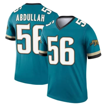 Men's Jacksonville Jaguars ＃56 Yasir Abdullah Teal Legend Prowler Throwback Jersey