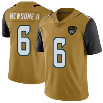 Men's Jacksonville Jaguars ＃6 Greg Newsome II Gold Limited Color Rush Vapor Untouchable Jersey