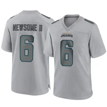 Men's Jacksonville Jaguars ＃6 Greg Newsome II Gray Game Atmosphere Fashion Jersey