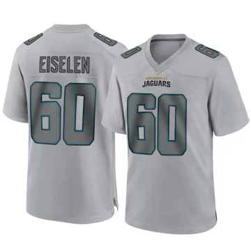 Men's Jacksonville Jaguars ＃60 Dieter Eiselen Gray Game Atmosphere Fashion Jersey