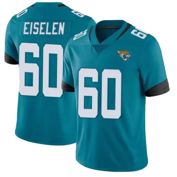 Men's Jacksonville Jaguars ＃60 Dieter Eiselen Teal Limited Vapor Untouchable Jersey