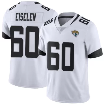Men's Jacksonville Jaguars ＃60 Dieter Eiselen White Limited Vapor Untouchable Jersey