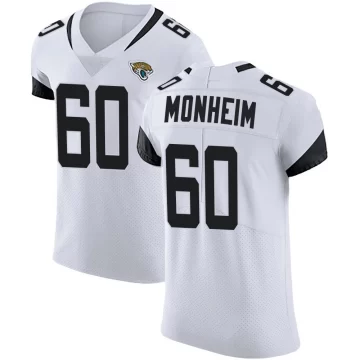 Men's Jacksonville Jaguars ＃60 Jonah Monheim White Elite Vapor Untouchable Road Jersey