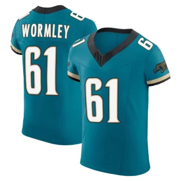 Men's Jacksonville Jaguars ＃61 Sal Wormley Teal Elite Prowler Throwback Vapor F.U.S.E. Jersey