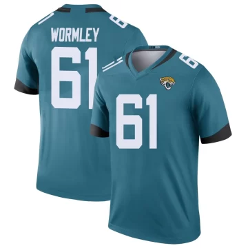 Men's Jacksonville Jaguars ＃61 Sal Wormley Teal Legend Color Rush Jersey