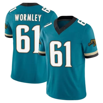 Men's Jacksonville Jaguars ＃61 Sal Wormley Teal Limited Prowler Throwback Vapor F.U.S.E. Jersey
