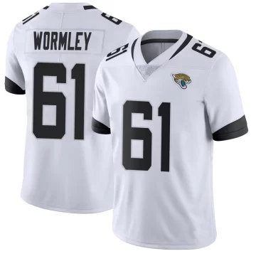 Men's Jacksonville Jaguars ＃61 Sal Wormley White Limited Vapor Untouchable Jersey