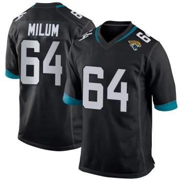 Men's Jacksonville Jaguars ＃64 Wyatt Milum Black Game Jersey