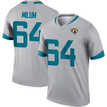 Men's Jacksonville Jaguars ＃64 Wyatt Milum Legend Silver Inverted Jersey